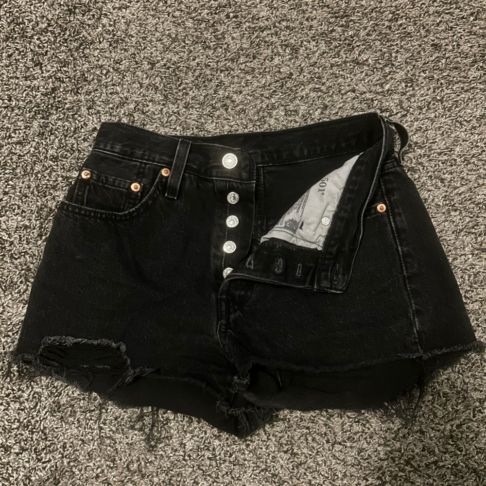 Levi's Black High Waist Denim Shorts
